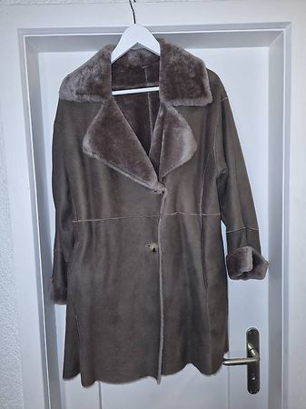 Echt Shearling Lammfell Leder Mantel Jacke Gr. 40