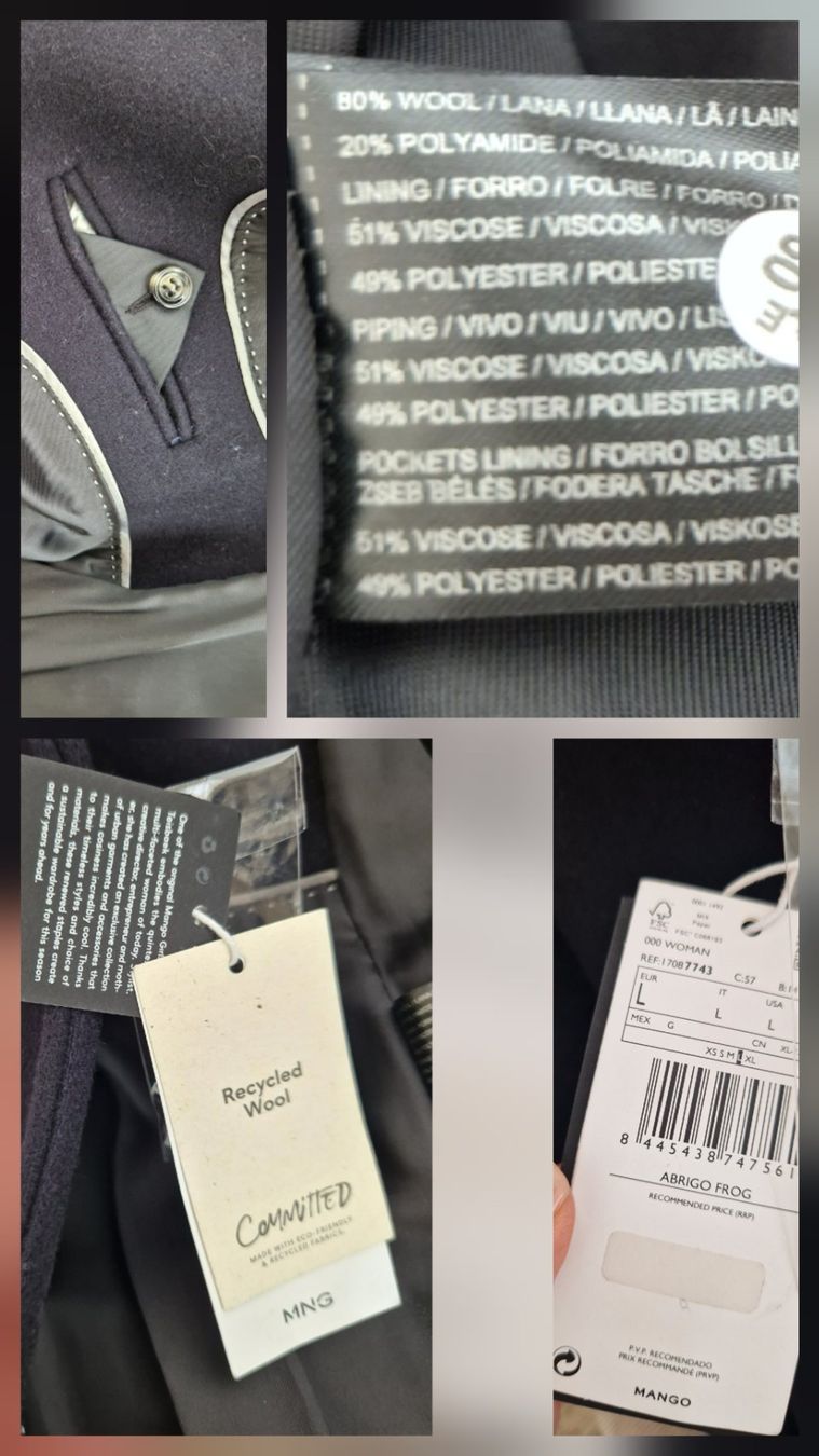 Mango Mäntel: Mango Wollmantel, Grösse L, Dunkelblau, neu – Neu und originalverpackt aus Erlinsbach SO von ULIKH 2