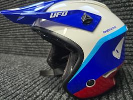 Casque UFO Sheratan blanc/bleu/rouge brillant