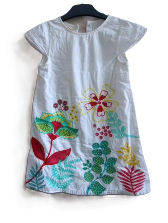 Gr. 110 116 Sommerkleid weiss bunt s.Masse DU PAREIL AU MÊME