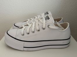 New Converse Chucks weiss Leder Gr. 39 Plateau