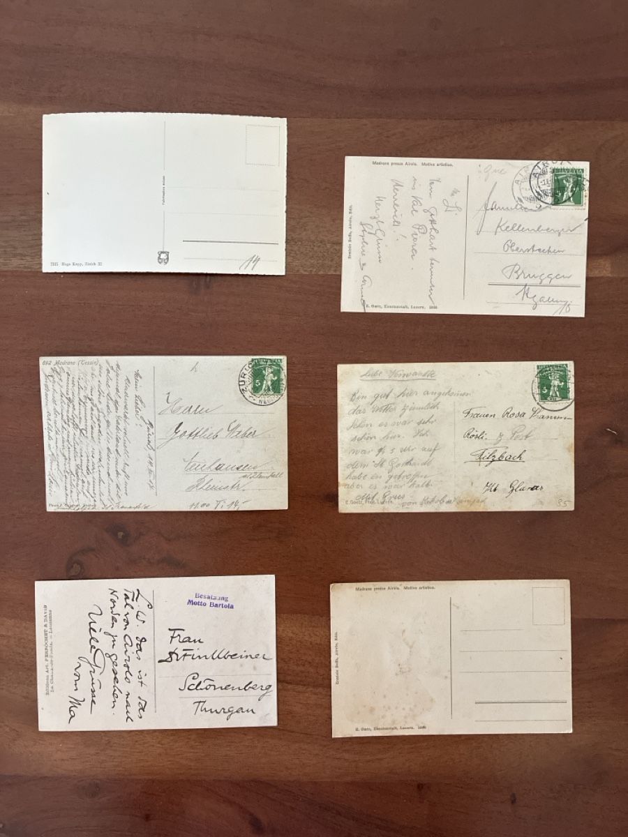 Cartoline postali: 6 Ansichtskarten Schweiz von Madrano TI – Usato da Oftringen venduto da Cla.vD.74 1