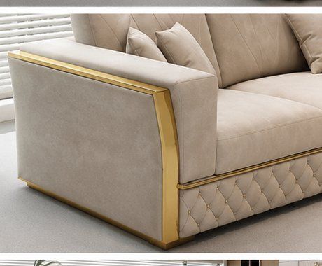 Divani: XL Modul Ecksofa Wohnlandschaft "Veluto Gold" aus Samt MASON – Nuovo e nell'imballaggio originale da Kreuzlingen venduto da DealBlitz 4