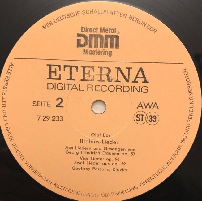 Dischi in vinile: Brahms - Lieder (LP, Olaf Bär) – Usato da Grüningen venduto da azulrojo 3