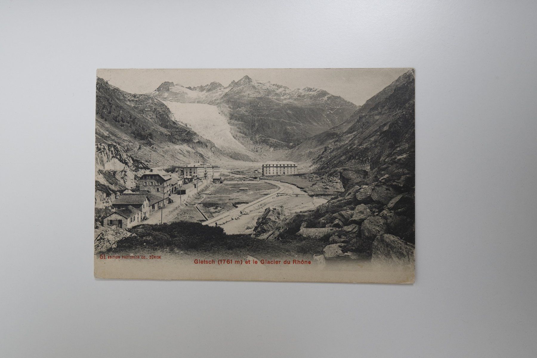 Ansichtskarten: Alte Ansichtskarte Rhone Gletscher 1761m – Gebraucht aus Lausen von mexico81