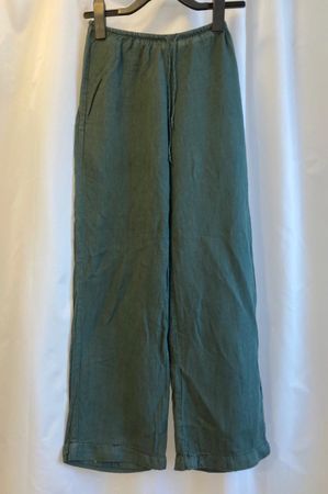 Pantalon ample en lin vert
