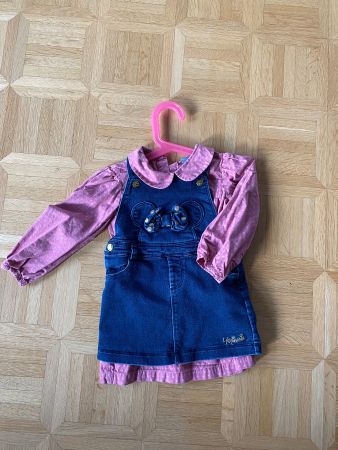 Disney Minnie Maus Kleid mit Bluse blau rosa Gr. 80