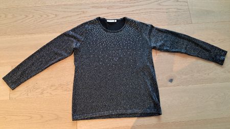 Damen Pullover glitzernd schwarz Langarm Grösse S wie M