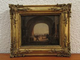 Antikes Ölgemälde Miniatur Landschaft  18/19. Jahrhundert
