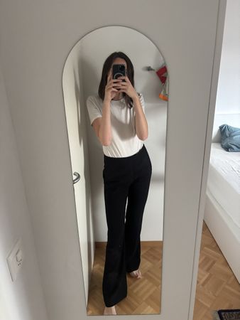 Zara Woman Black Flared Trousers, Size 36, Spring Chic!