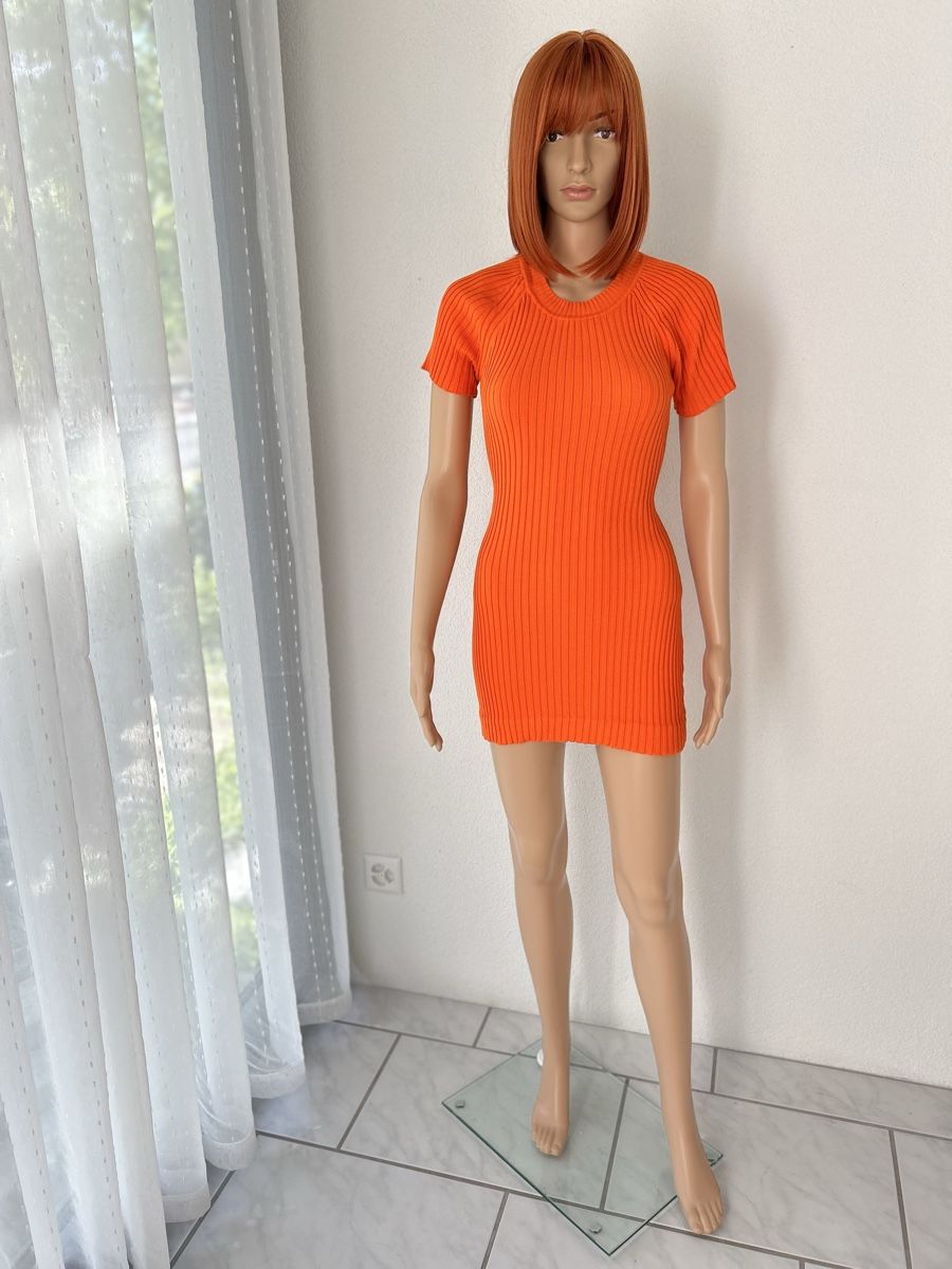 Vestiti: Orange Ribbed Mini Dress with Open Back - Size S – Nuovo (secondo la descrizione) da Saland venduto da ele_vc96 1