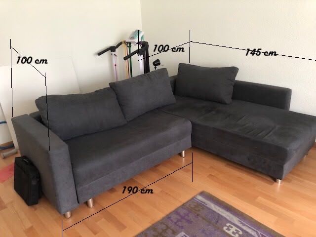 Sofas: Ecksofa Stoff anthrazit  – Gebraucht aus Reinach AG von trigger7811