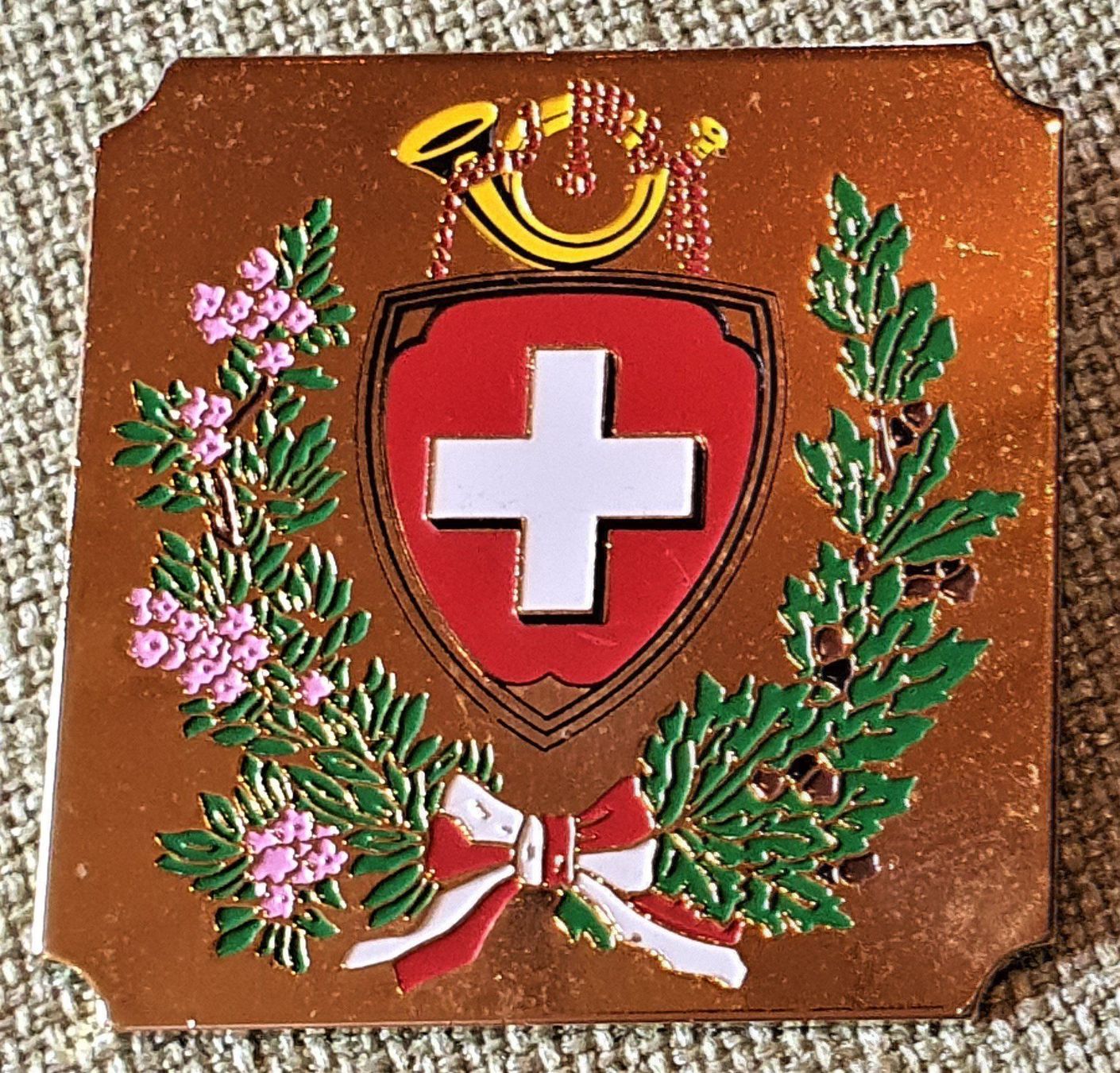 Schilder: C879 - PTT Postauto Logo Emblem Signet Schweiz – Gebraucht aus Reinach BL von