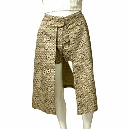 Jupe/Rock mit Shorts Gr. XS braun-beige VINTAGE 1960s NEU