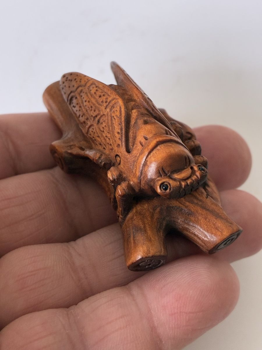 Statuette: Japon netsuke en bois de buis objet traditionnel – Usato da St-Aubin-Sauges venduto da asianart 3