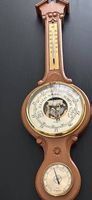 Vintage Wetterstation - Massivholz - Hygrometer /Barometer