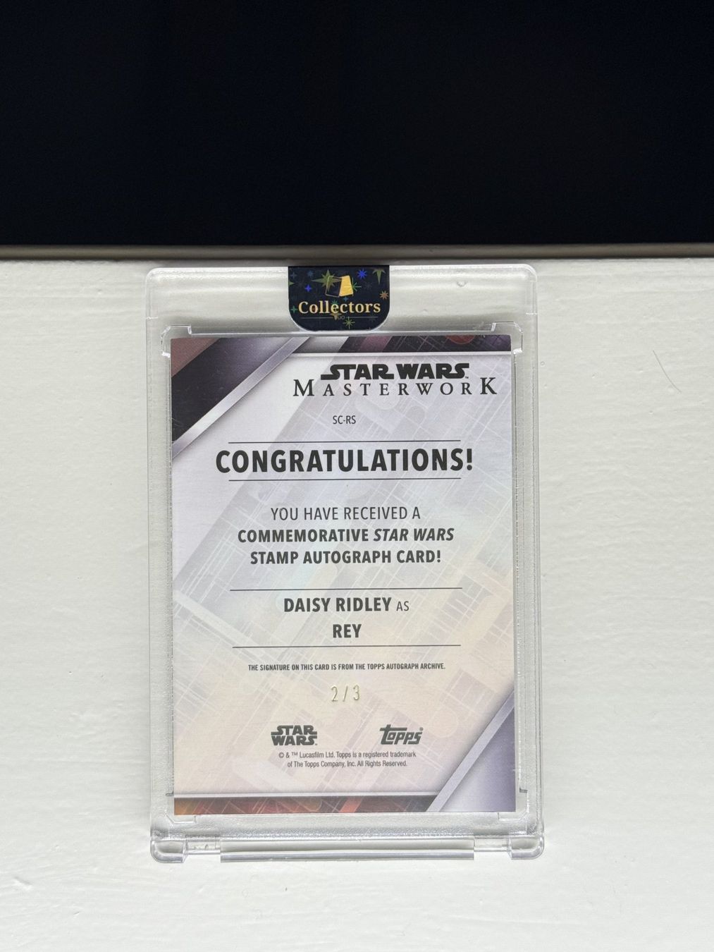 Topps Carte collezionabili: Star Wars Masterwork Daisy Ridley Rey Stamp Autograph 2/3 – Nuovo (secondo la descrizione) da Grandson venduto da nopaoch 1