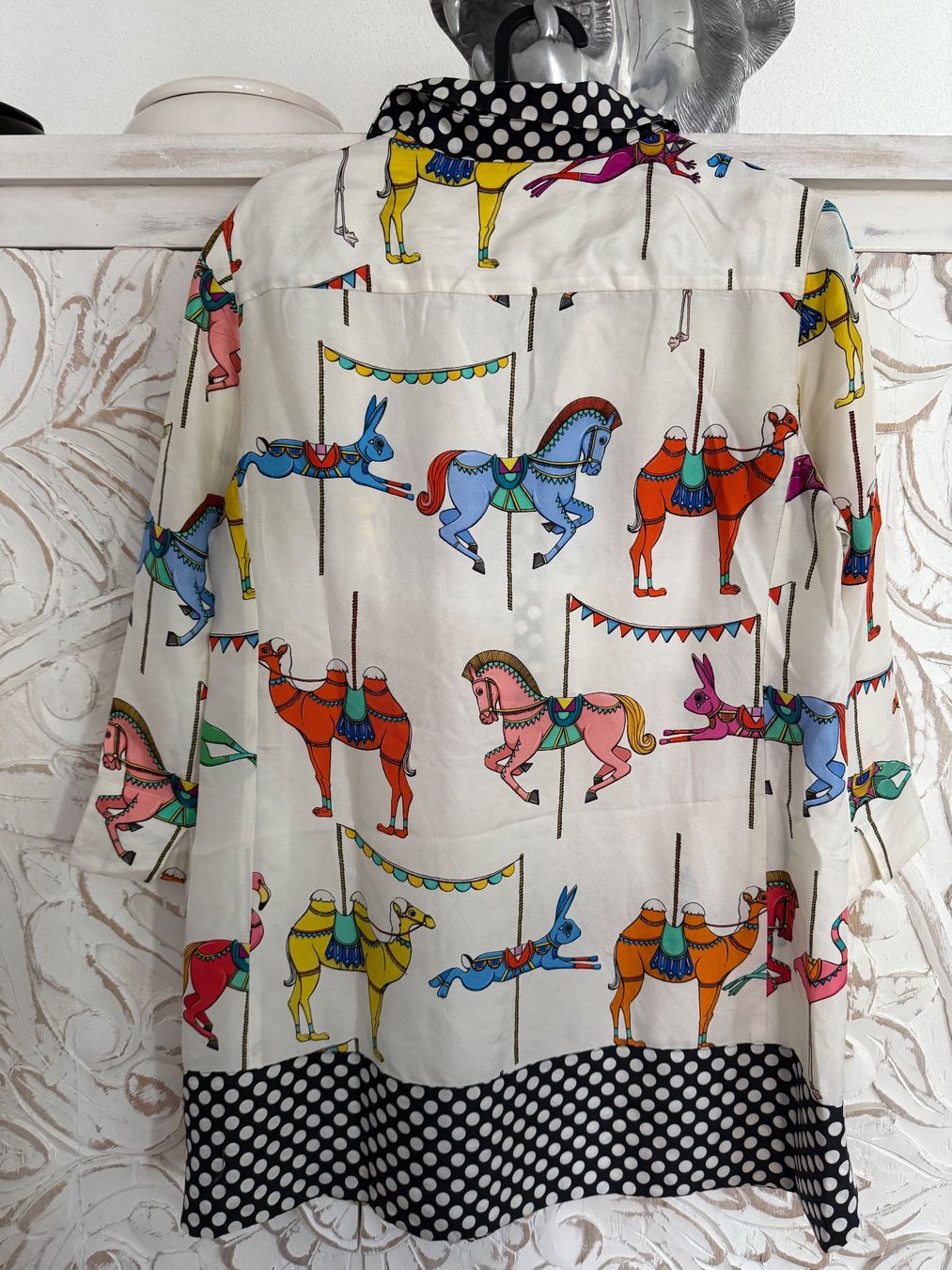 Camicette: Maison Common Bluse Gr. 38, Karussell-Print, Sommerlich – Usato da Rorbas venduto da sei_9qyv 1