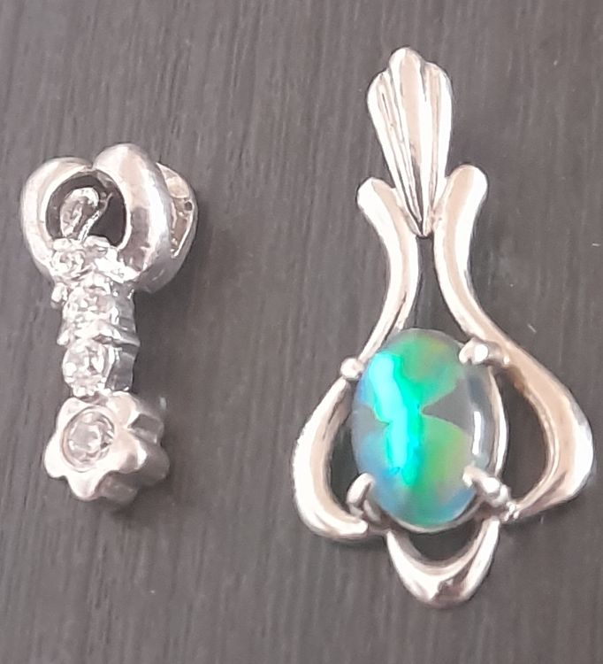 Pendentif Ancien Argent Massif 925, Art Nouveau, Breloque Déco Fleurs, Occasion