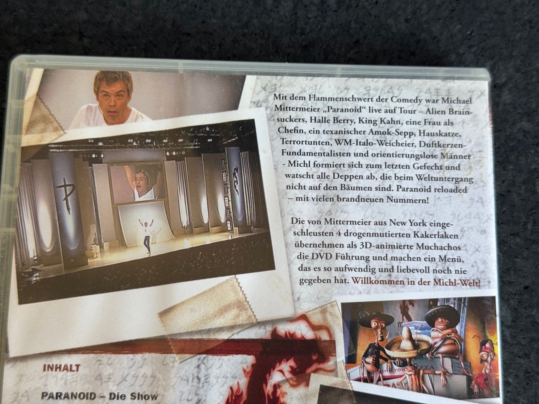 Tutti i DVDs: Michael Mittermeier PARANOID "Die Show" DVD DE – Usato da Fribourg venduto da tschjoly 2