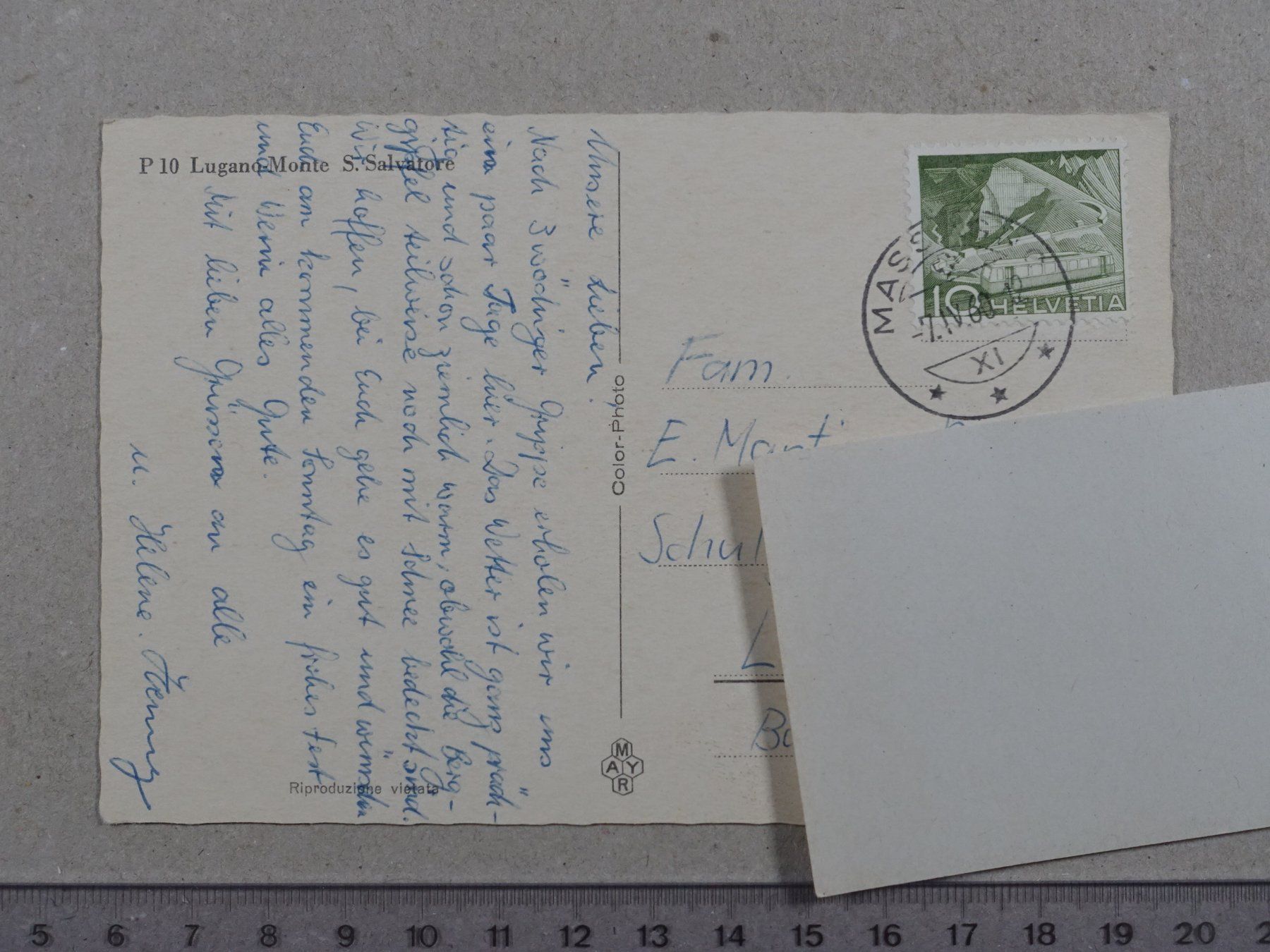 Cartoline postali: Lugano, 1960 – Usato da Lenzburg venduto da fh1 1