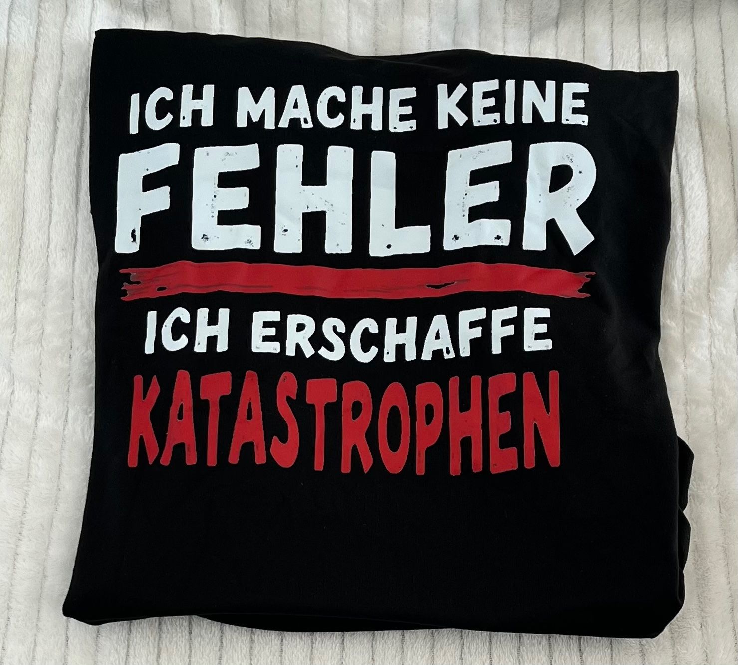 T-shirt: Fun Shirt "Keine Fehler - Katastrophen"Gr. M – Nuovo e nell'imballaggio originale da Oberegg venduto da MZ_DiesundDas