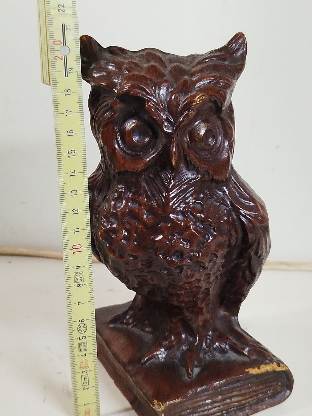 Statuette: Holz Eule, handgeschnitzt, Top Zustand.(em9) – Usato da Künten venduto da Schnaepplihuus 4
