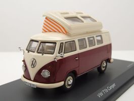 VW T1b Camper Bus 1960-1963 dunkelrot / creme       1:43