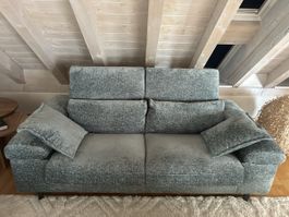Sofa Stoff grün verstellbare Kopfstützen guter Zustand