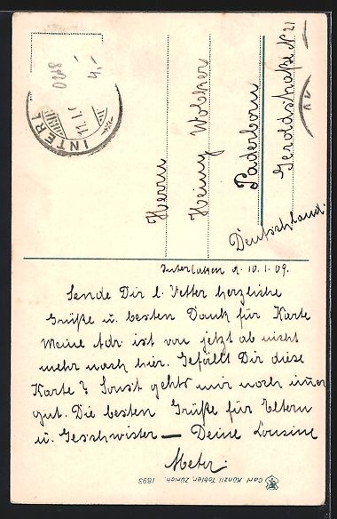 Ansichtskarten: Interlaken, Panorama im Passepartout mit – Gebraucht aus Berlin von bartko-reher 1
