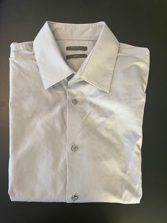 Herrenhemd, hellgrau, Gr. D 39/40 (sim fit), Esprit