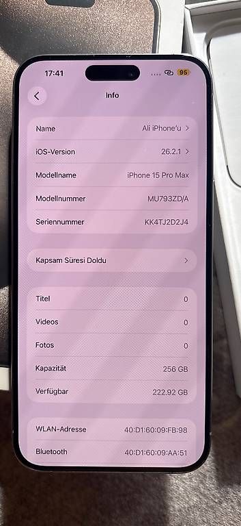 Telefoni cellulari / Smartphones: iPhone 15 Pro Max 256 GB Batterie 84% – Usato da Reinach BL venduto da mil_b29q 3