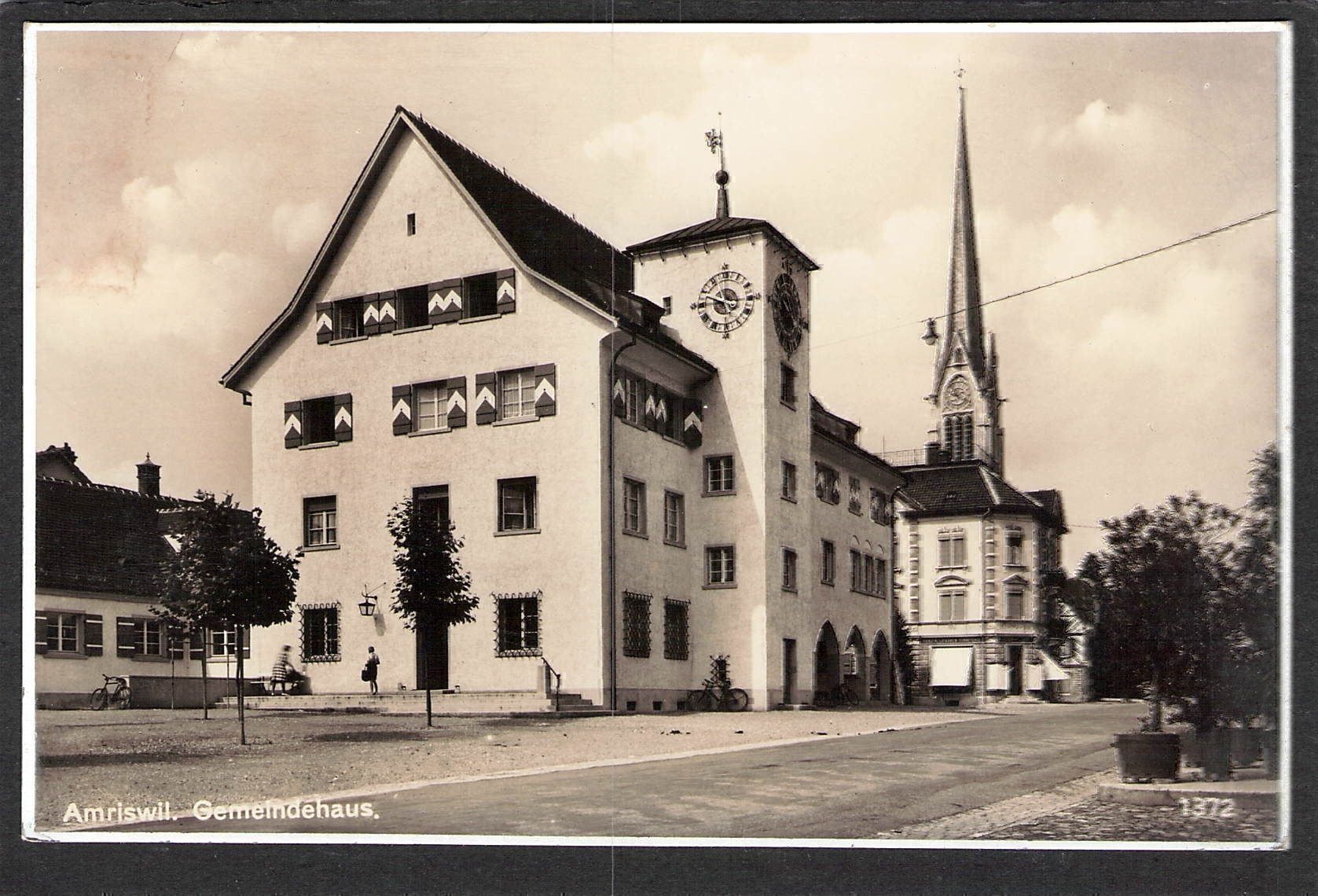 Ansichtskarten: Fotokarte TG. Amriswil , Gemeindehaus – Gebraucht aus Reichenburg von ibiza18