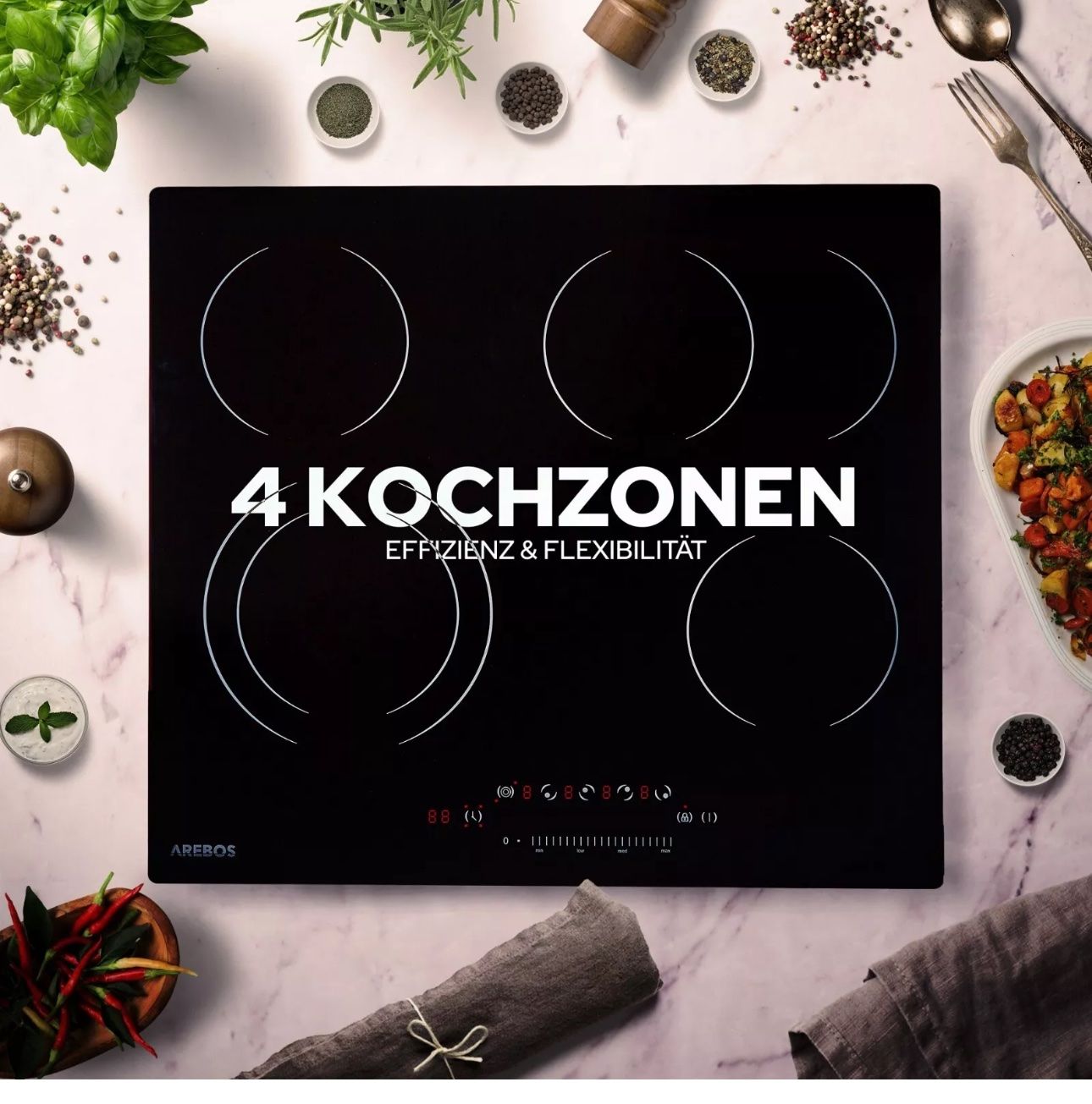 Herde: Glaskeramikkochfeld - 4 Kochzonen 7200 W – Neu und originalverpackt aus Amriswil von JaJa-Express 3