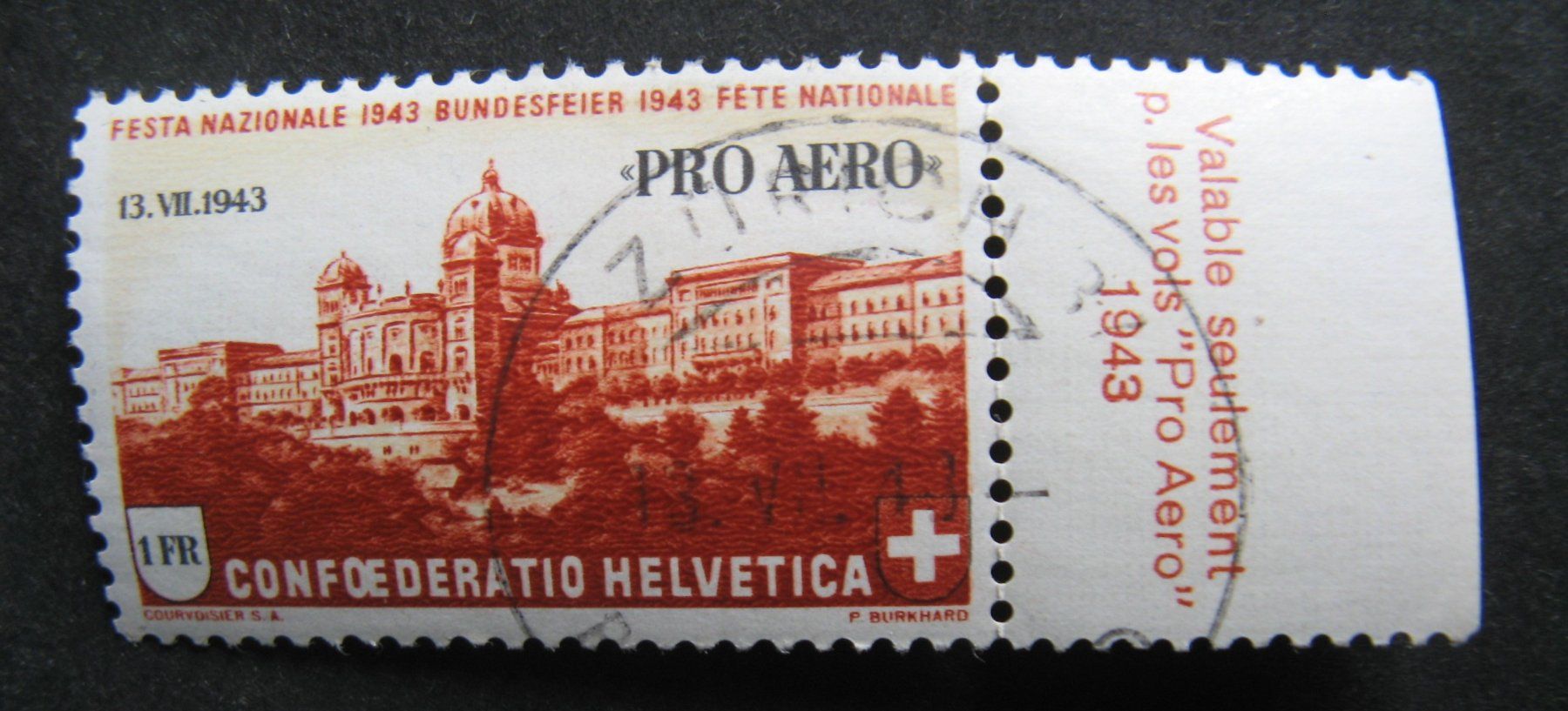 Tutti i francobolli: Flugpost 1943 gestempelt – Usato da Frauenfeld venduto da Interessent1