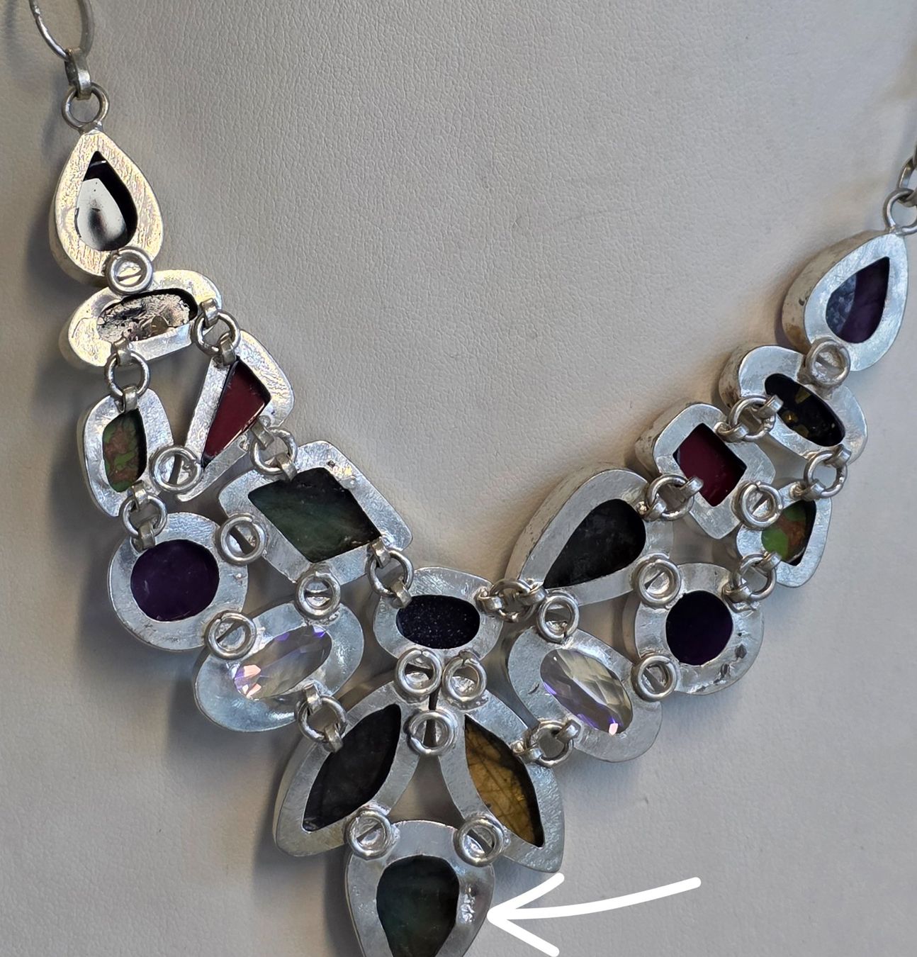 Catenine: Collier mit bunten Steinen in Silber neu – Nuovo (secondo la descrizione) da Zürich venduto da Bieter04 5
