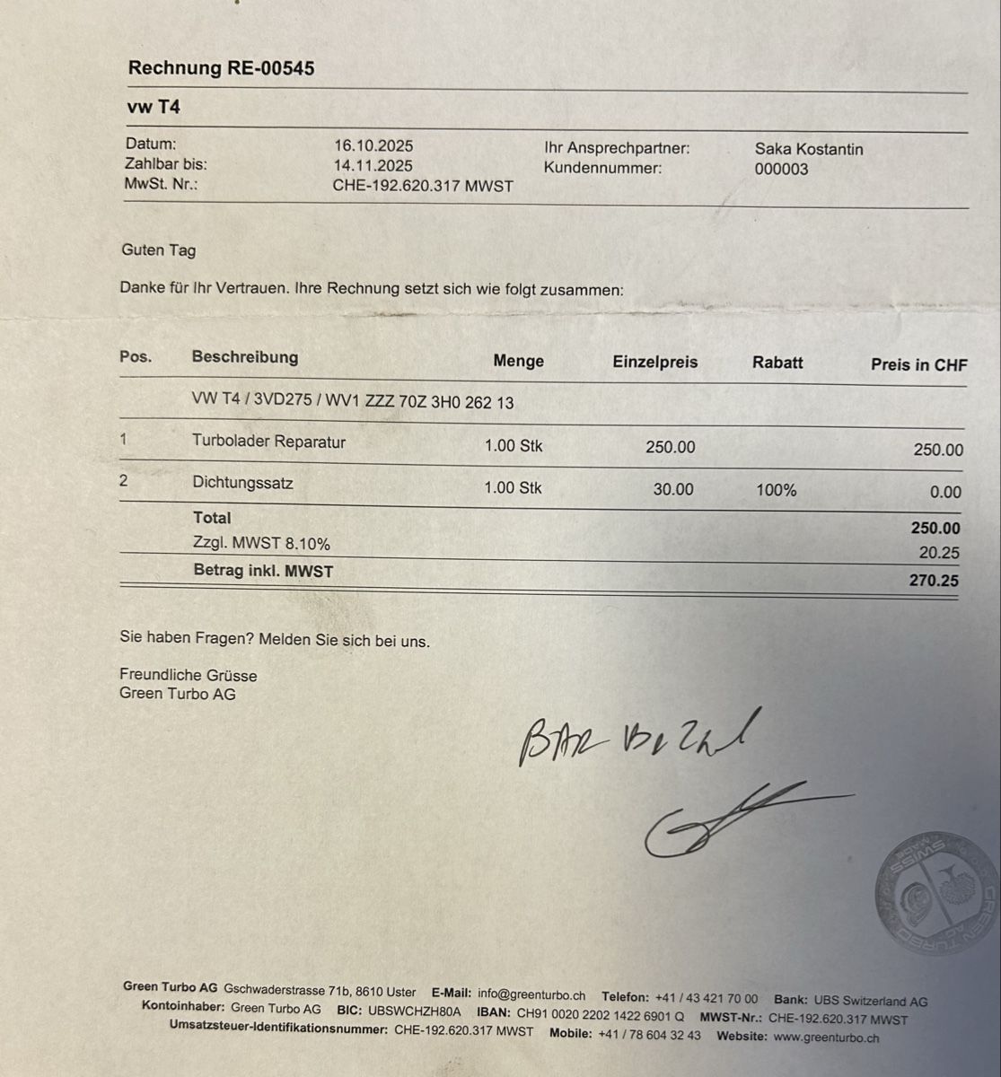 Volkswagen Tutti pezzi di ricambio auto: Stage1 Turbolader KKK BorgWarner VW T4 70Z  – Nuovo (secondo la descrizione) da Frauenfeld venduto da Yoda2umi 3