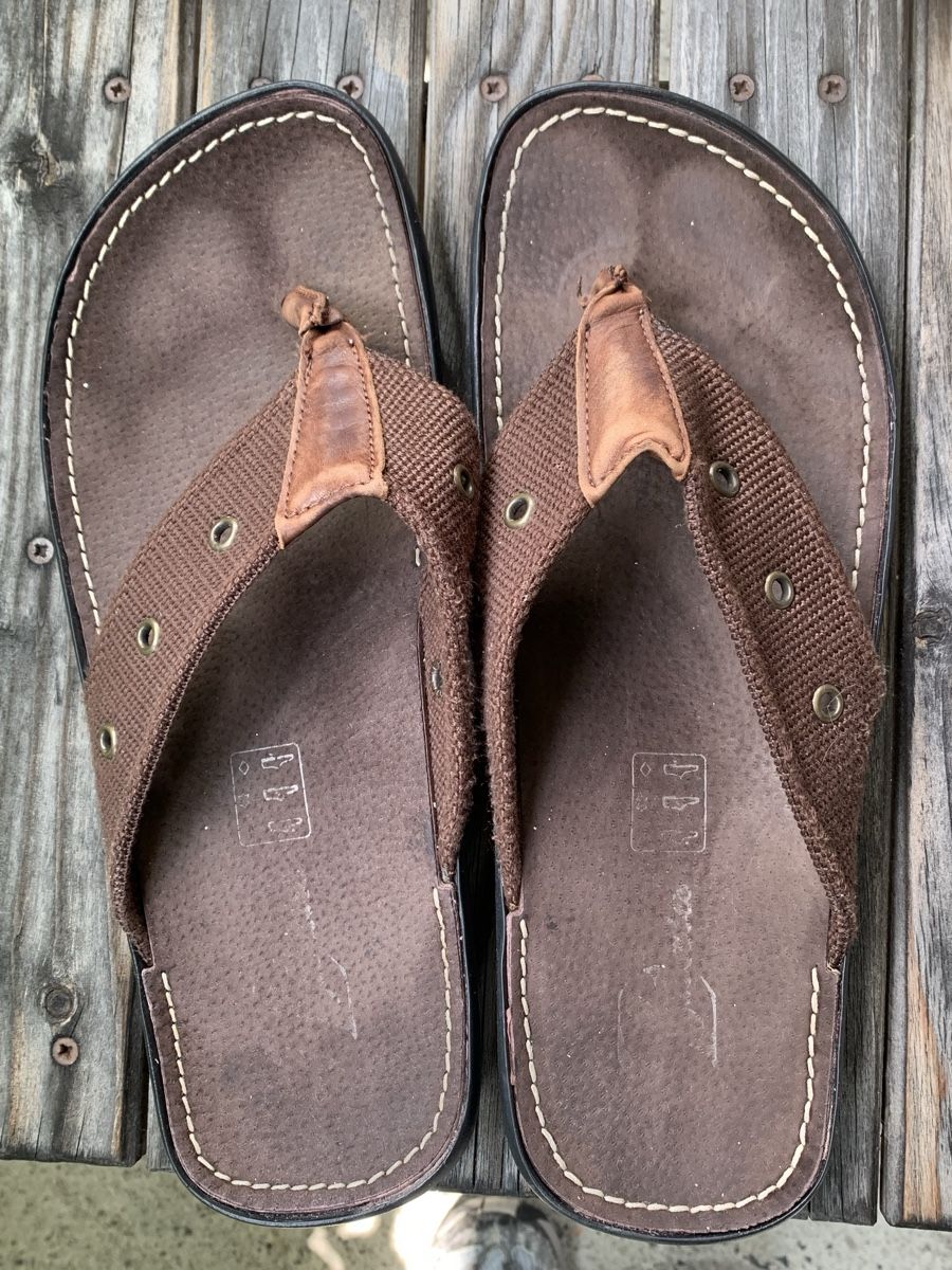Scarpe da uomo: Flip Flops, Leder, Gr. 41 – Usato da Uster venduto da Flummi 1