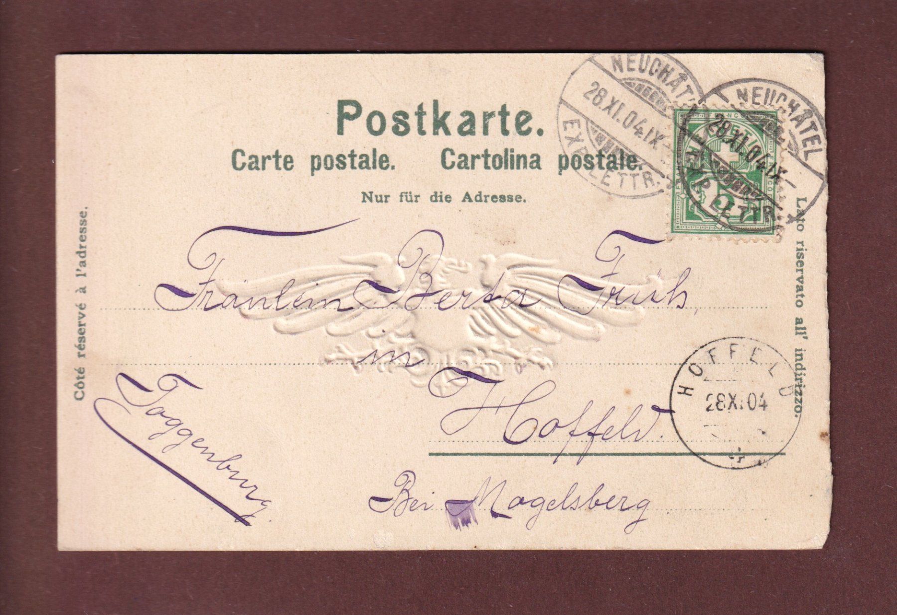 Cartoline postali: NEUCHÂTEL - Multivues - 1904 – Usato da Pully venduto da nicecards 1