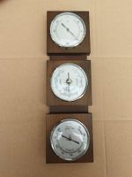 Altes Barometer, Thermometer & Hygrometer aus Holz