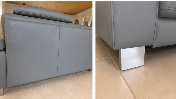 Divani: Sofa Eckgarnitur HUKLA - Echtleder, verstellbare Kopfstützen – Usato da Trimmis venduto da Kene_Design_Form 2