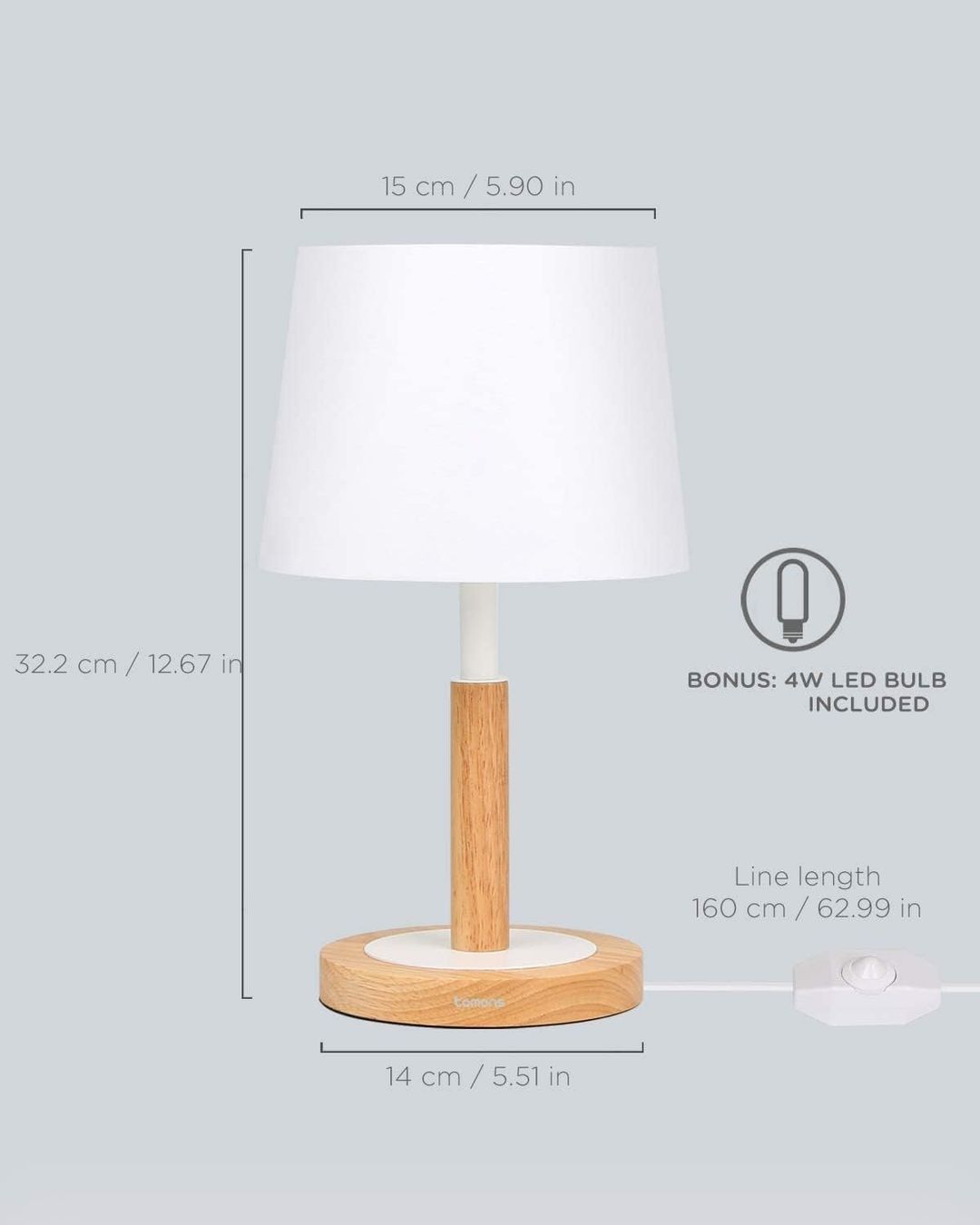 Lampade: Nachttischlampe Dimmbar aus Holz – Nuovo e nell'imballaggio originale da Nuglar venduto da SaleRitter 5