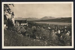 Hitzkirch, Teilansicht mit Kirche und Be