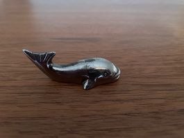 Vintage Silber-Messerbänkchen „Wal / Delphin“ – Art Déco Sti