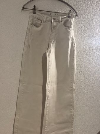Pantalon blanc taille haute coton, idéal pour l'été!