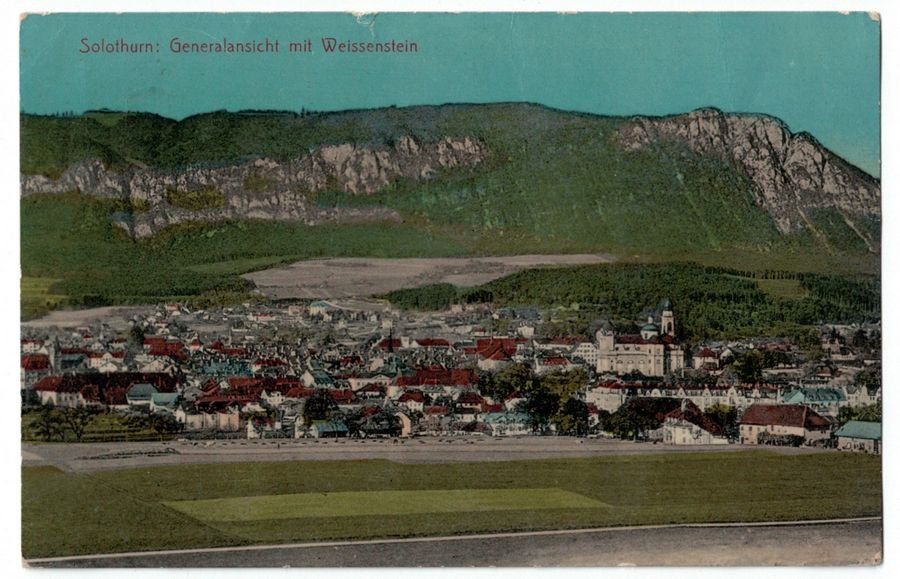 Cartoline postali: Solothurn, Generalansicht mit Weissenstein, gelaufen 1910 – Usato da Frauenfeld venduto da POML