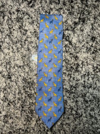 Lanvin Seidenkrawatte – Elefantenmuster, Frankreich