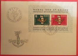 B177) W38, Sonderblock 16, FDC ohne Adresse Kt. 25.-