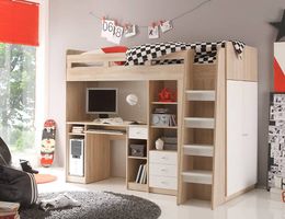 Hochbett mit Schreibtisch 