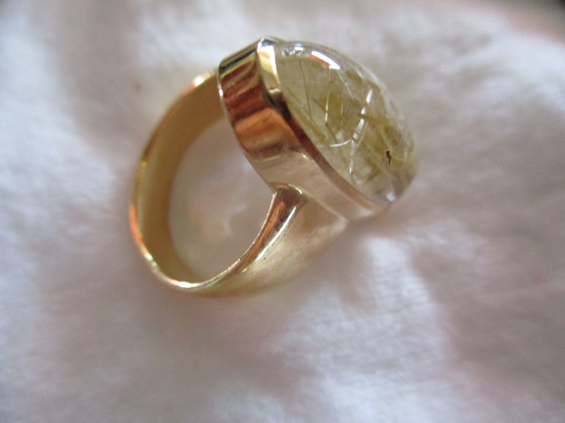 Bagues: Ring Gold 750 mit Rutilquarz Oval NEU – Neuf (Voir description) à Wil SG par garou40 1